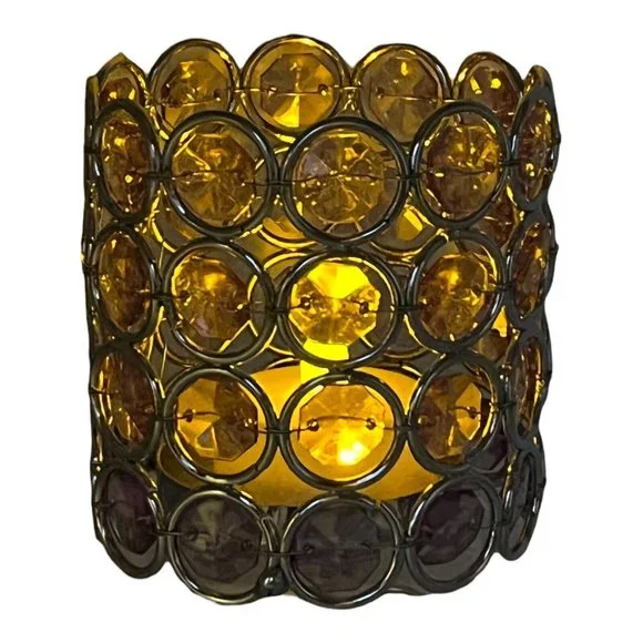 Avon Sparkle Birthstone Colored Votive Tea Light Holder Pink June NOS - Picture 5 of 7